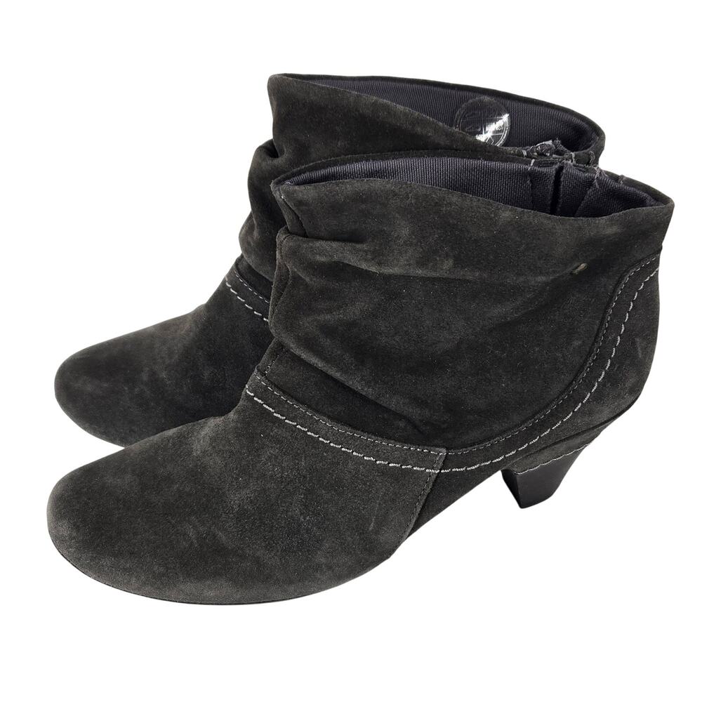 Pikolinos Leather Suede Heeled Ankle Boots Size 40EU Sz 9 Western Round Toe